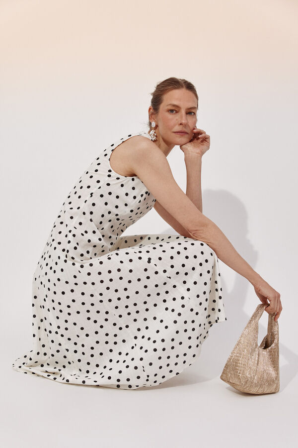 Cortefiel Vestido estampado con vuelo Estampado gris