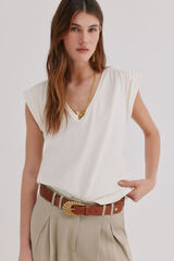 Hoss Intropia Mabel. Camiseta con solapa Marfil