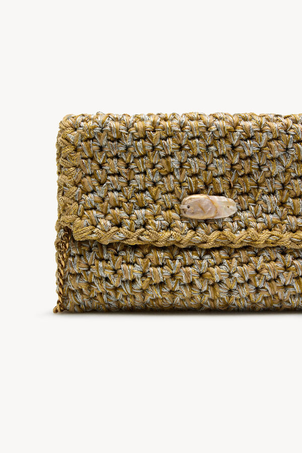 Hoss Intropia Numa. Bolsa trenzada de tejido Dorado
