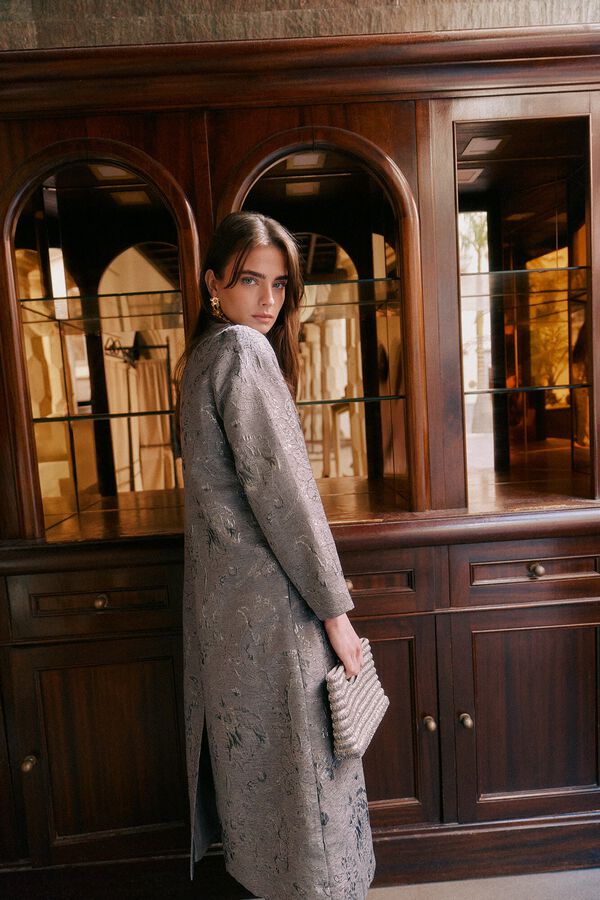 Hoss Intropia Nina. Bolsa de mano de abalorios Gris
