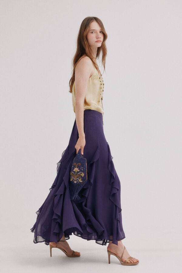 Hoss Intropia Roseline. Falda fluida Estampado morado