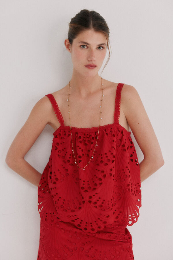 Hoss Intropia Cristina. Blusa calada rojo