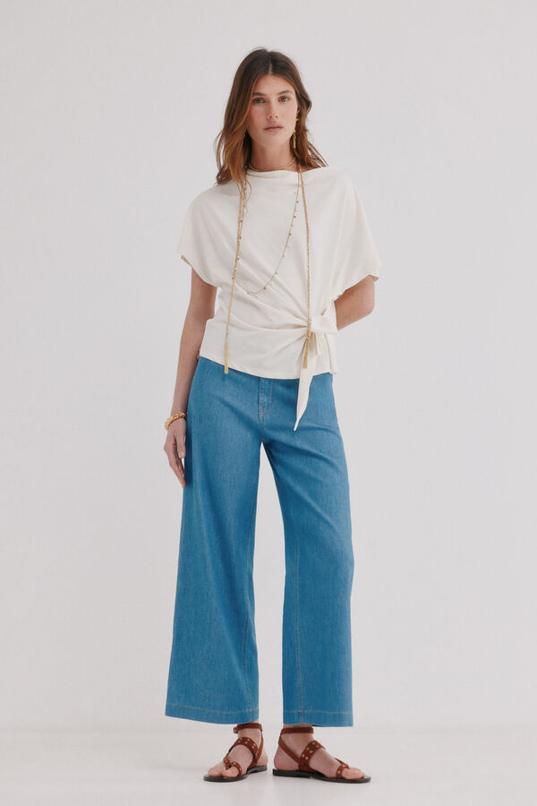 Hoss Intropia Mele. Camiseta tejido flu&iacute;do Beige