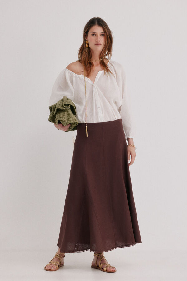 Hoss Intropia Raina. Falda midi Marron