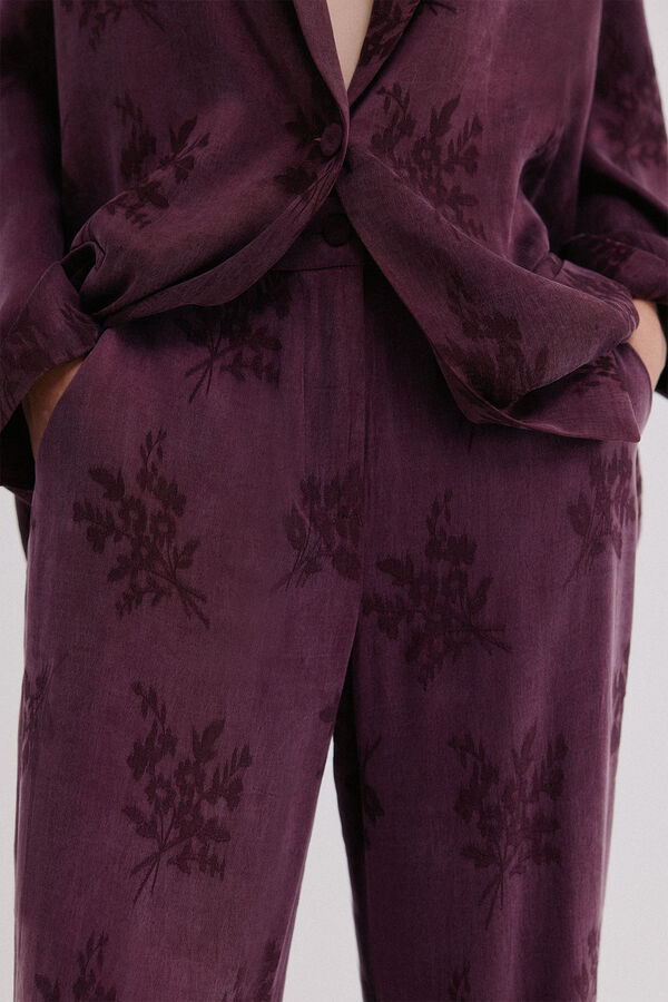Hoss Intropia Piera. Pantal&oacute;n jacquard Vino