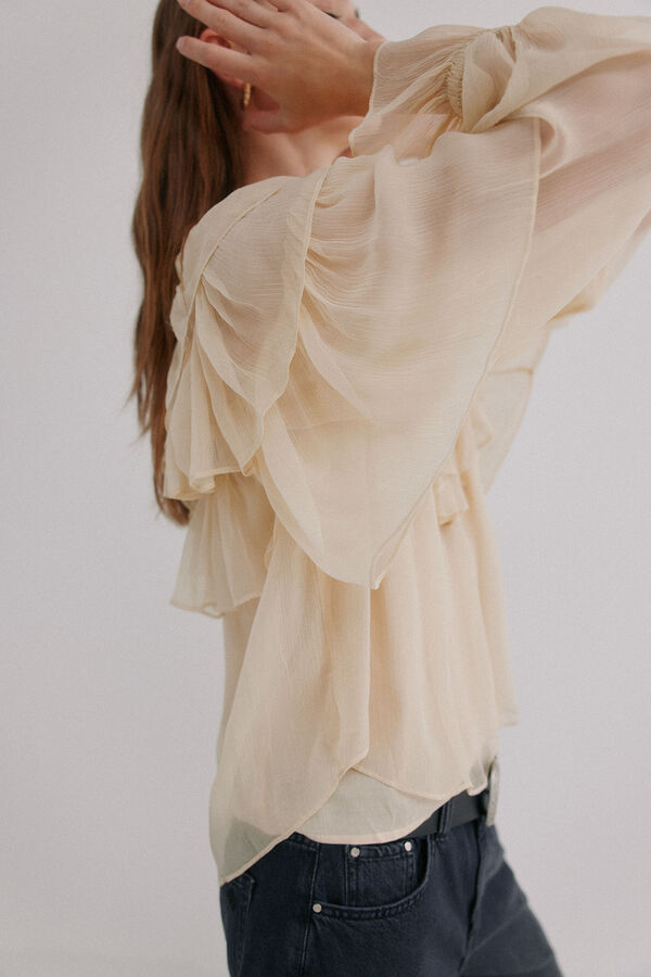 Hoss Intropia Giulia. Blusa rom&aacute;ntica Marfil