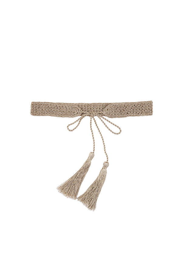 Hoss Intropia Lucrecia. Cintur&oacute;n de crochet metalizado Dorado