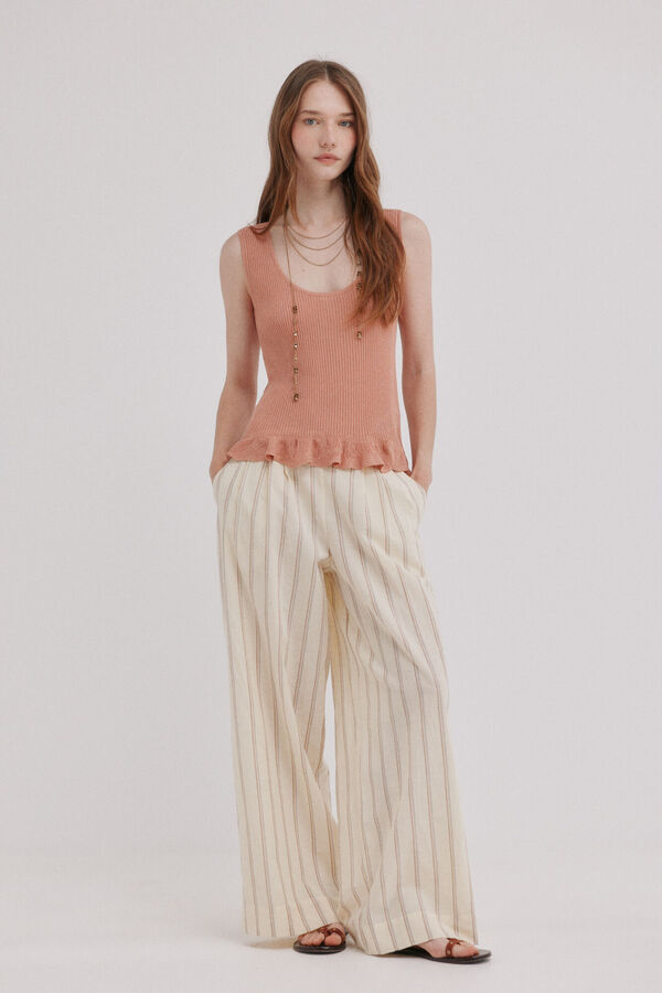 Hoss Intropia Ivetta. Top con volante Rosa