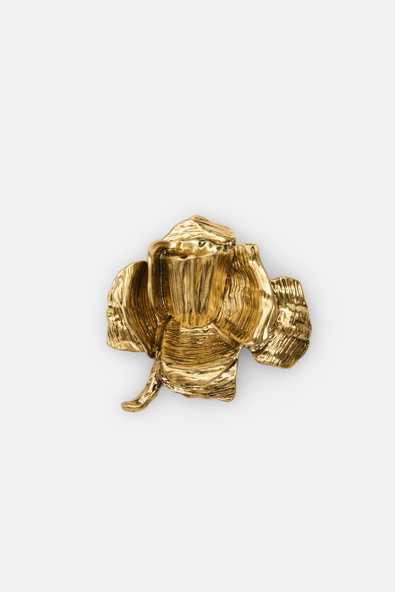 Hoss Intropia Lisa. Broche de flor ba&ntilde;ado en oro