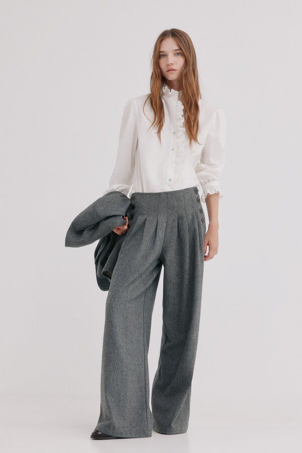 Hoss Intropia Clea .Camisa con volante Blanco