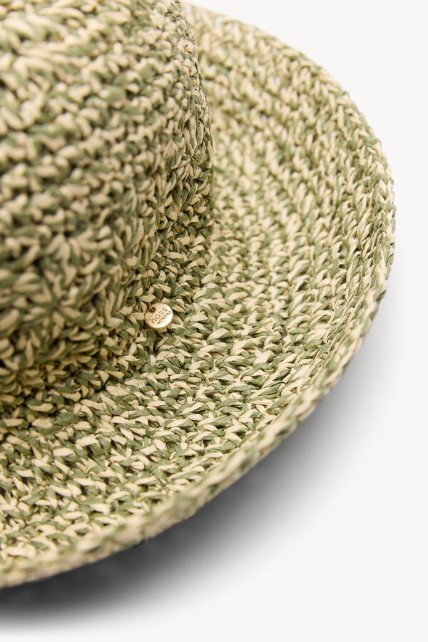 Hoss Intropia Larisa. Sombrero bucket de rafia Kaki