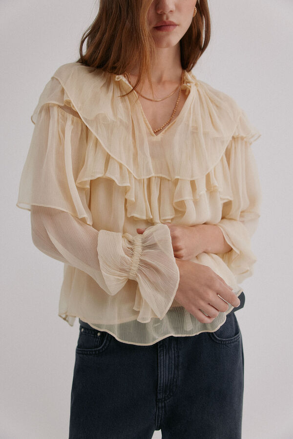 Hoss Intropia Giulia. Blusa rom&aacute;ntica Marfil