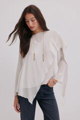 Hoss Intropia Guiada. Blusa con cruce asim&eacute;trico Blanco