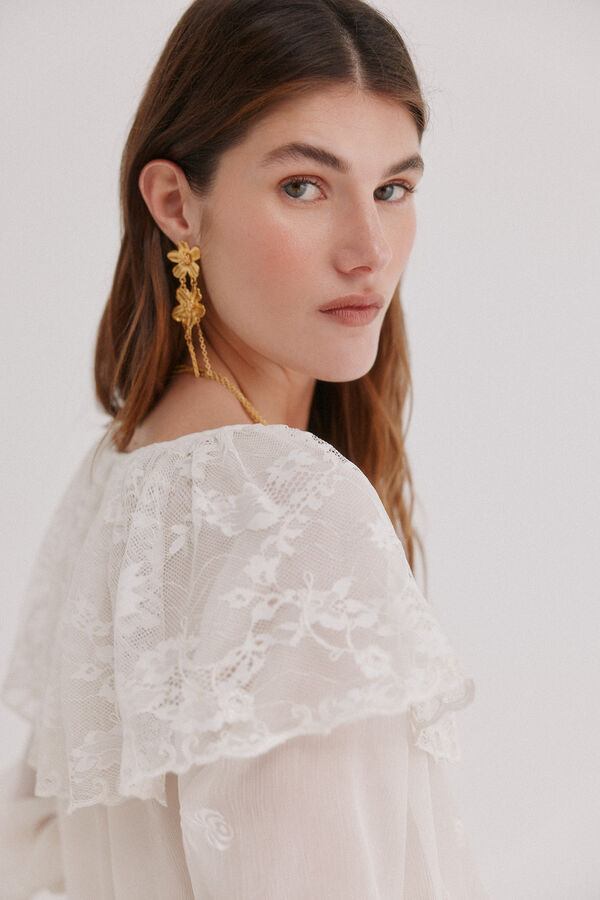 Hoss Intropia Catalina. Blusa rom&aacute;ntica Marfil