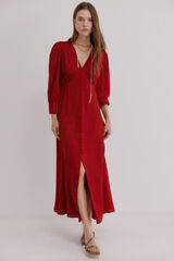 Hoss Intropia Alicia. Vestido jacquard rojo