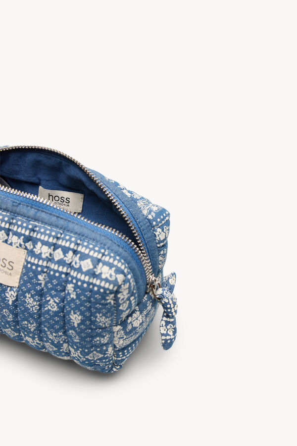 Hoss Intropia Leandra. Neceser estampado acolchado Azul