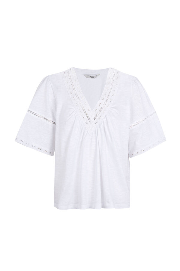 Hoss Intropia Mireia. Camiseta bordados Marfil