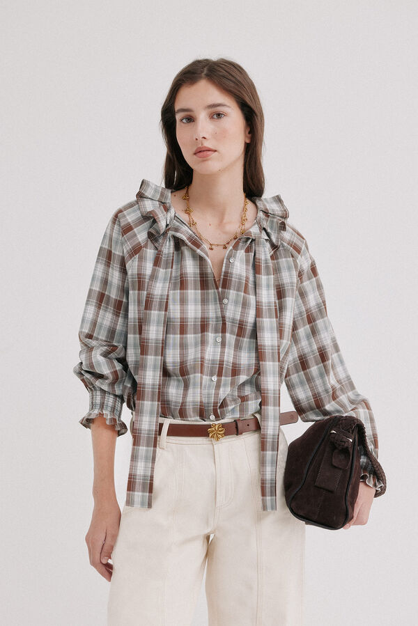 Hoss Intropia Celsa.Blusa a cuadros Azul