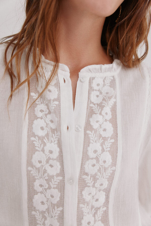Hoss Intropia Caridad. Blusa bordada Marfil