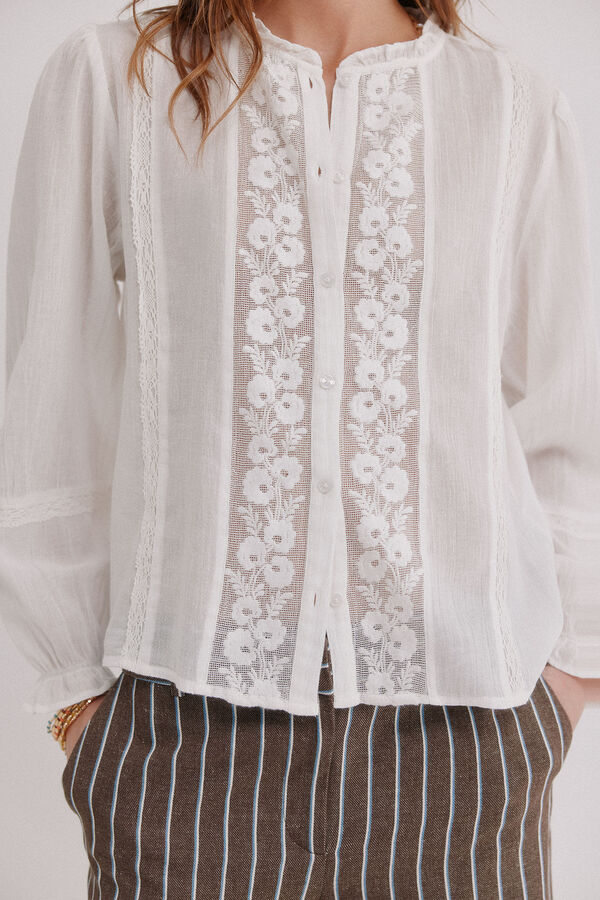Hoss Intropia Caridad. Blusa bordada Marfil