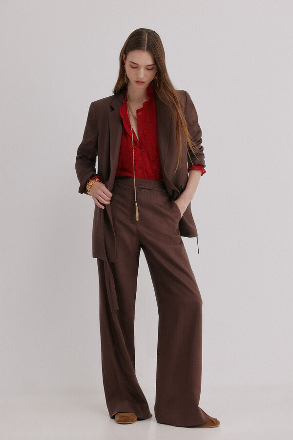 Hoss Intropia Elaine. Blazer con lazo Marron oscuro