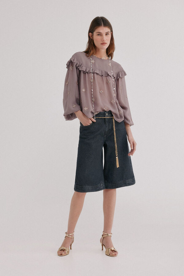Hoss Intropia C&oacute;sima. Blusa bordada Morado