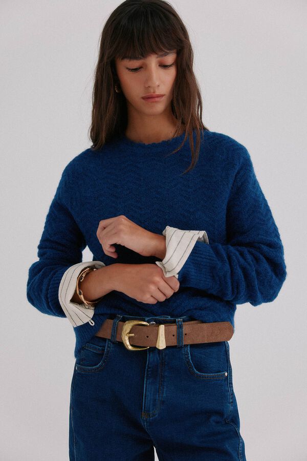 Hoss Intropia Ivonne. Su&eacute;ter con textura Azul marino