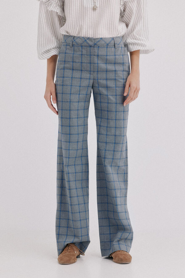 Hoss Intropia Paulina. Pantal&oacute;n a cuadros Gris