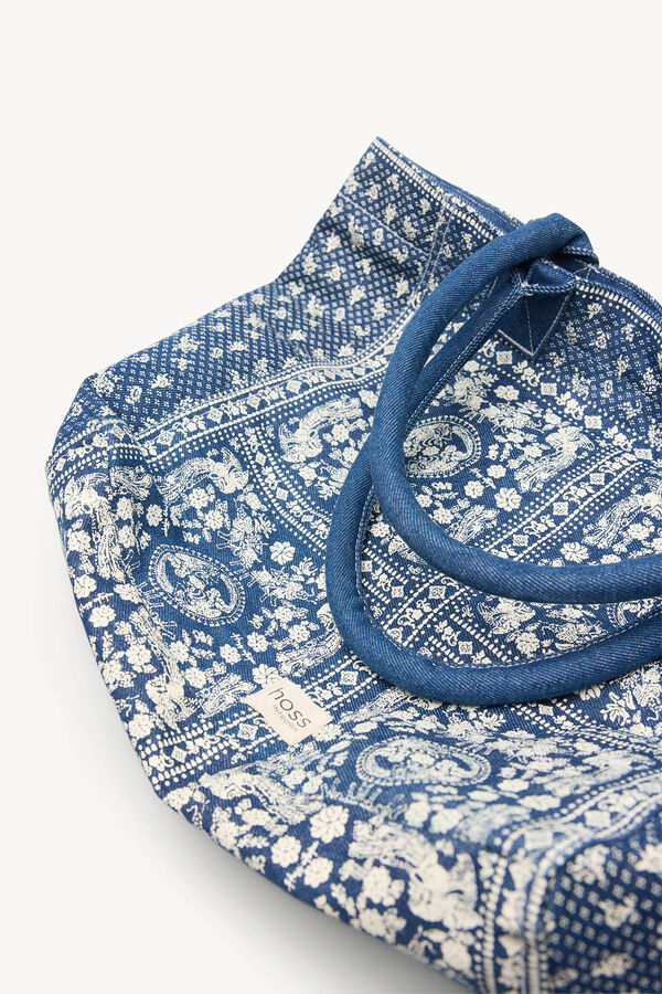Hoss Intropia Neila. Bolsa estampada bandana Azul marino
