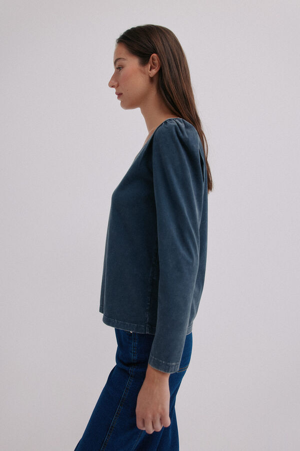 Hoss Intropia Monserrat. Playera efecto lavado Azul