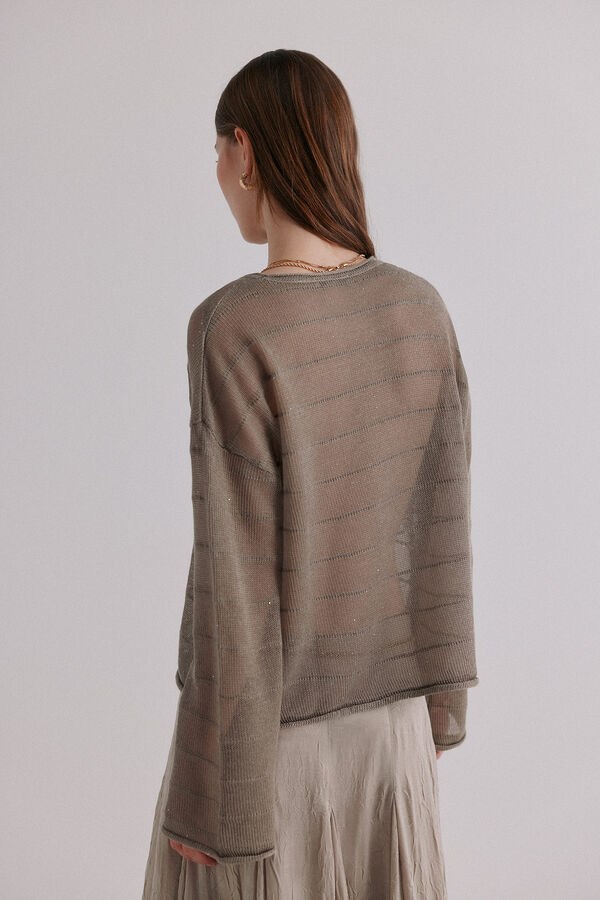 Hoss Intropia Nicole. Su&eacute;ter con lentejuelas Kaki