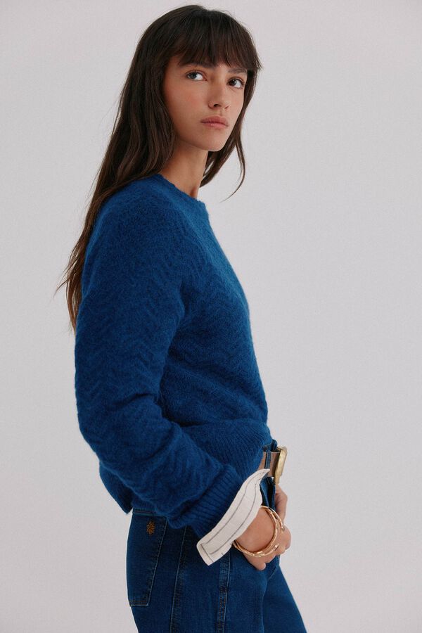 Hoss Intropia Ivonne. Su&eacute;ter con textura Azul marino