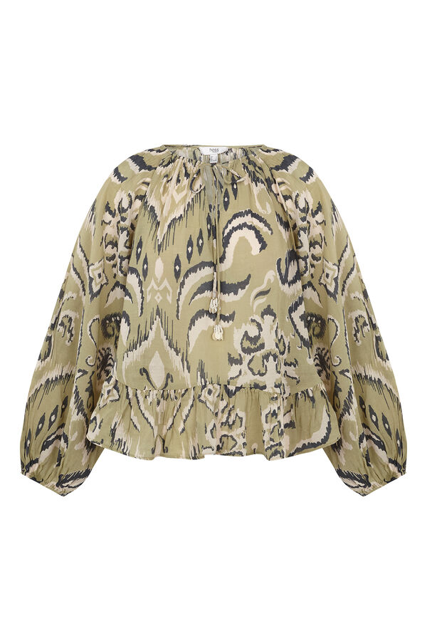 Hoss Intropia Camer&oacute;n. Blusa estampada Kaki