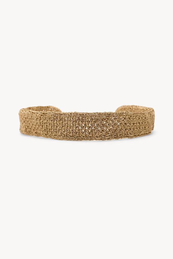 Hoss Intropia Lucrecia. Cintur&oacute;n de crochet metalizado Dorado