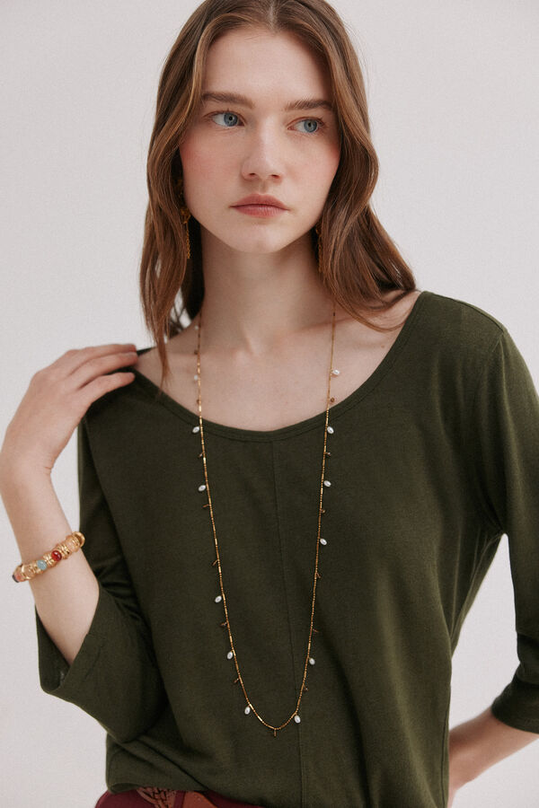 Hoss Intropia Mona. Camiseta escote redondo Kaki