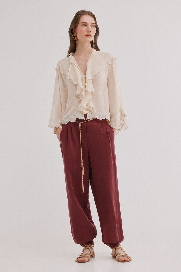 Hoss Intropia Chelsea. Blusa rom&aacute;ntica Marfil