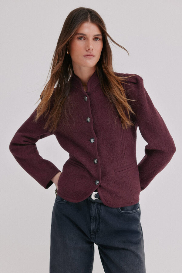 Hoss Intropia Fernanda. Abrigo estilo austriaca Granate