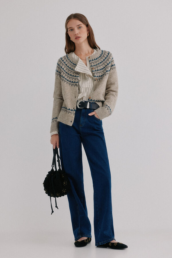 Hoss Intropia Nilda. Chamarra de punto Estampado granate