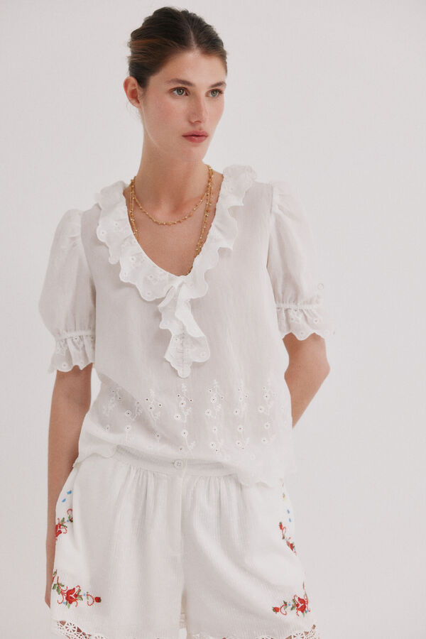Hoss Intropia Carina. Blusa volante Marfil
