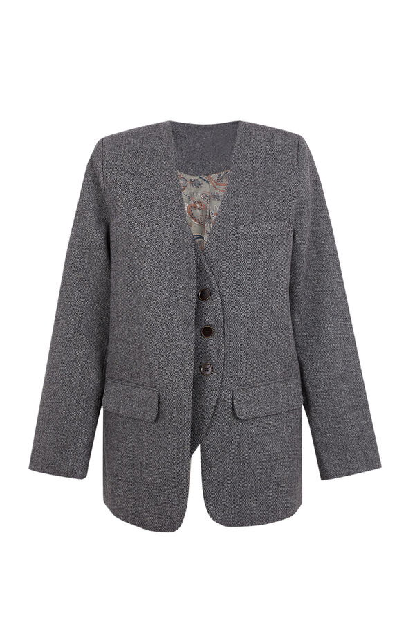 Hoss Intropia Elionor.Blazer sin solapa Marron