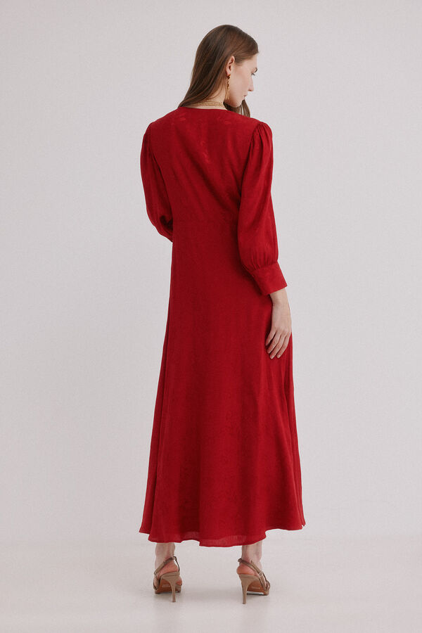 Hoss Intropia Alicia. Vestido jacquard rojo