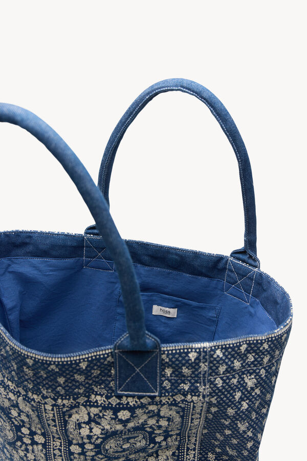 Hoss Intropia Neila. Bolsa estampada bandana Azul marino