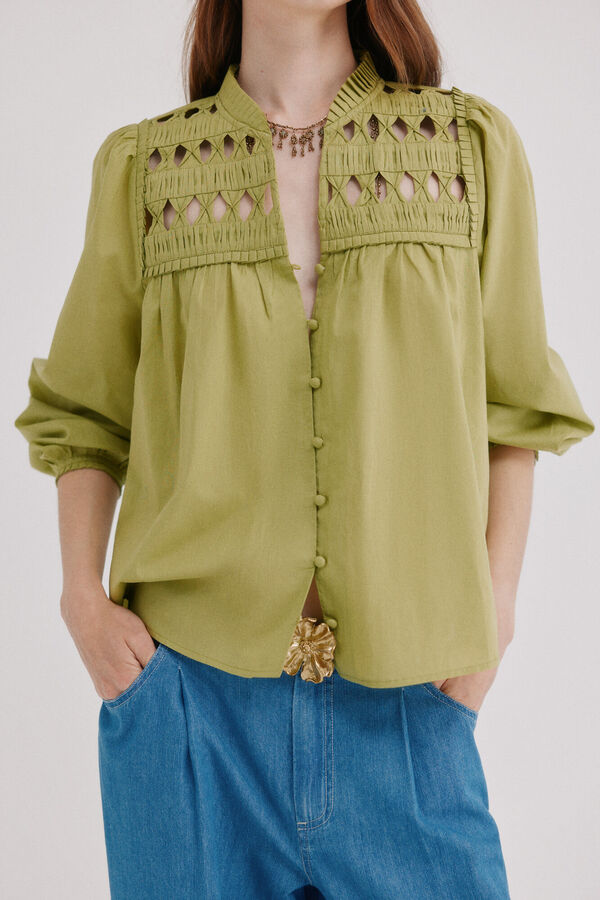 Hoss Intropia Cecile. Blusa manga larga Kaki