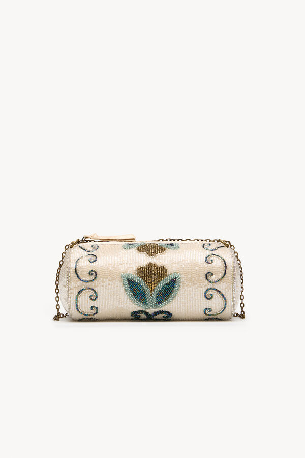 Hoss Intropia Nara. Bolsa de abalorios Marfil
