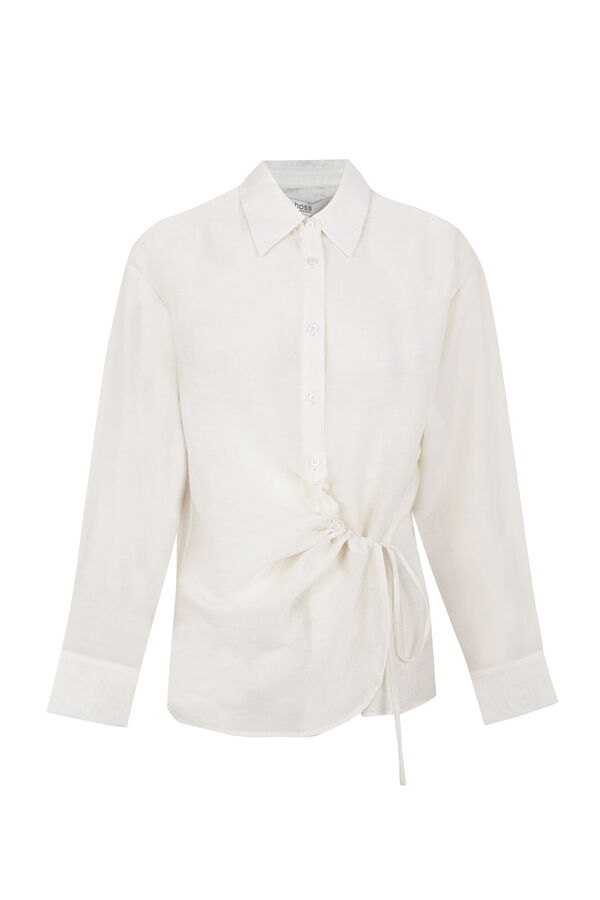 Hoss Intropia Cala. Camisa fruncido Blanco