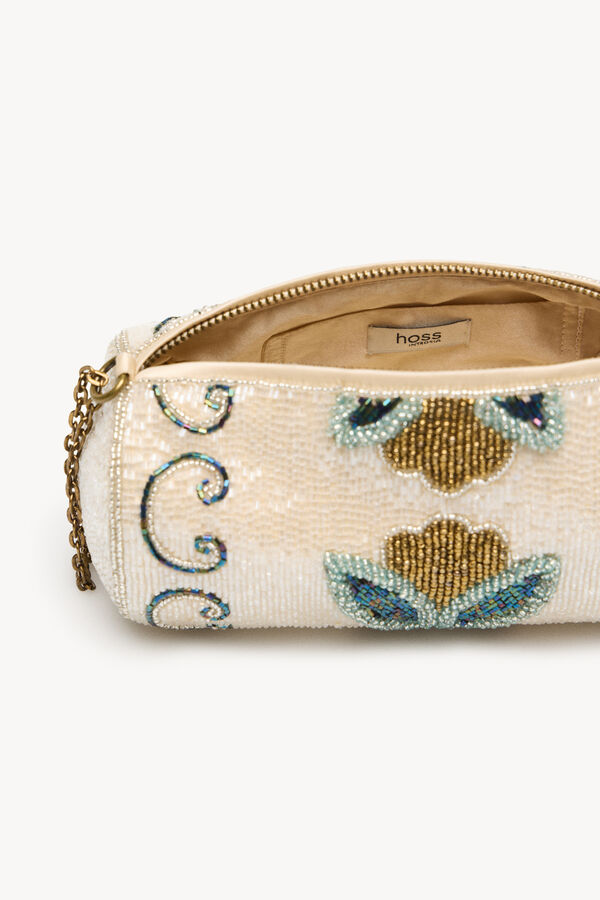 Hoss Intropia Nara. Bolsa de abalorios Marfil