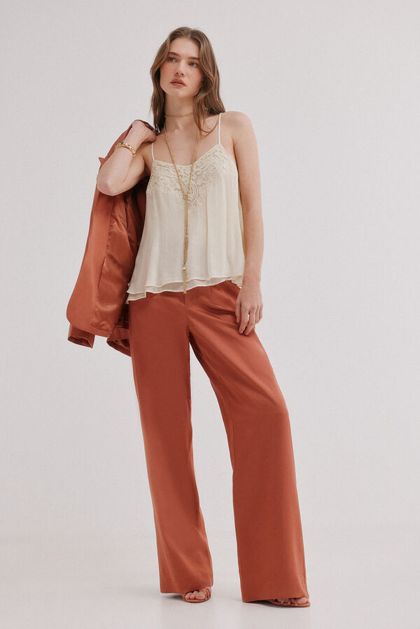 Hoss Intropia Pen&eacute;lope. Pantal&oacute;n tejido satinado Rosa