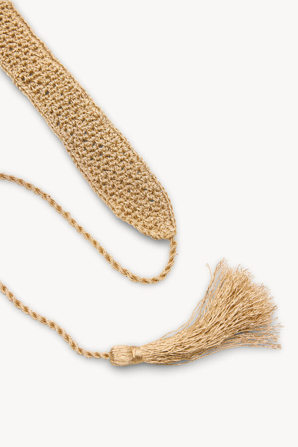 Hoss Intropia Lucrecia. Cintur&oacute;n de crochet metalizado Dorado