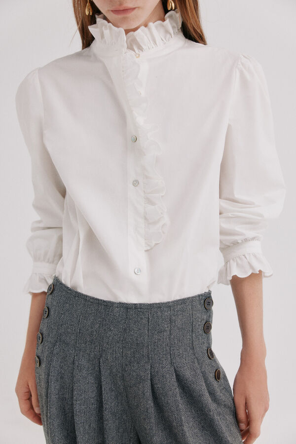 Hoss Intropia Clea .Camisa con volante Blanco