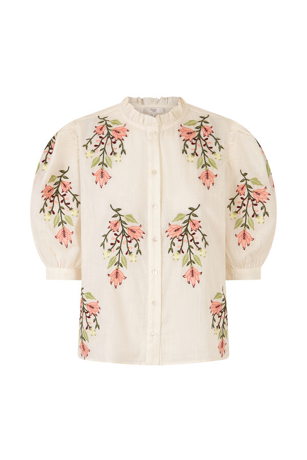 Hoss Intropia Capri. Blusa bordado floral Marfil
